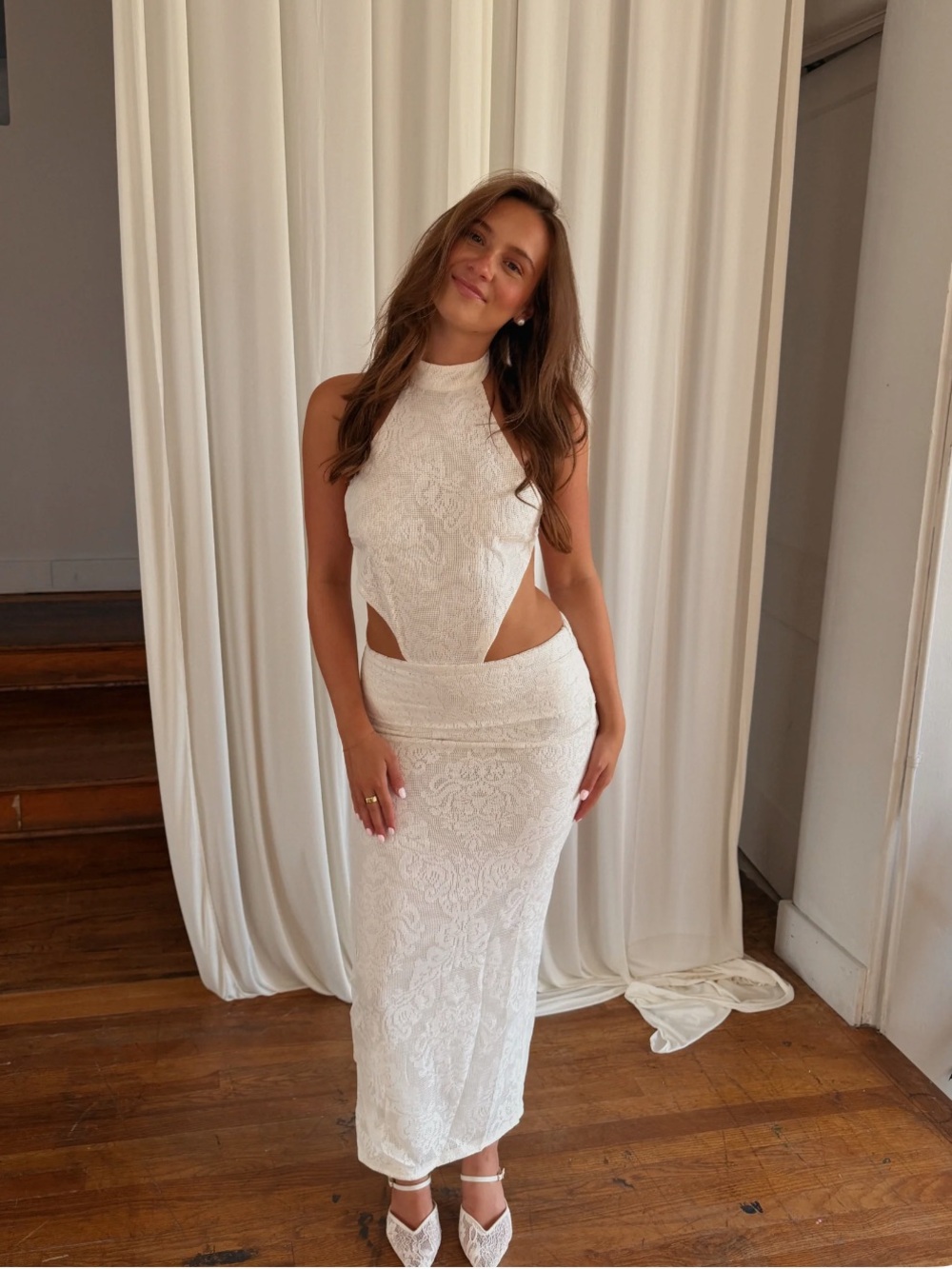 NWT Salty Dress - White Cutout Lace